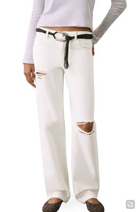 MANGO TEEN MANGO TEEN Ripped Low Rise Straight Leg Jeans