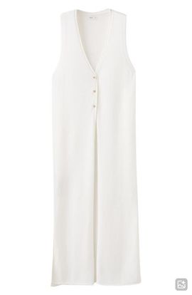 MANGO TEEN MANGO TEEN Sleeveless Cotton Blend Longline Cardigan