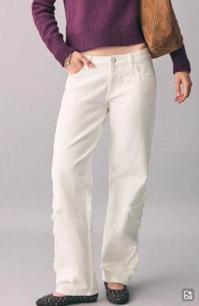 MANGO TEEN MANGO TEEN Star Embroidered Straight Leg Jeans
