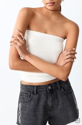 MANGO TEEN MANGO TEEN Strapless Cotton Top
