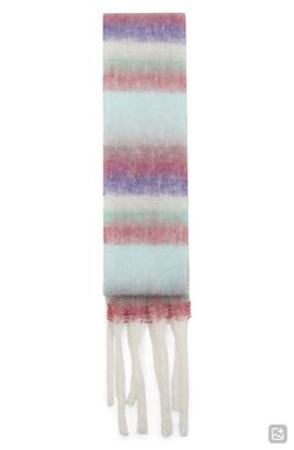 MANGO TEEN MANGO TEEN Striped Knit Fringe Scarf