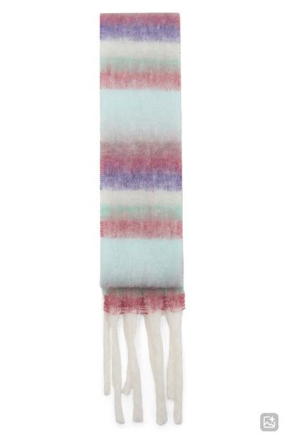 MANGO TEEN MANGO TEEN Striped Knit Fringe Scarf