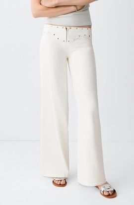 MANGO TEEN MANGO TEEN Studded Low Waist Straight Leg Jeans