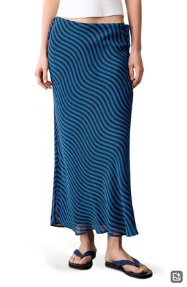 MANGO TEEN MANGO TEEN Wave Print Midi Skirt