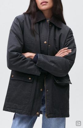 MANGO TEEN MANGO TEEN Waxed Effect Cotton Blend Jacket