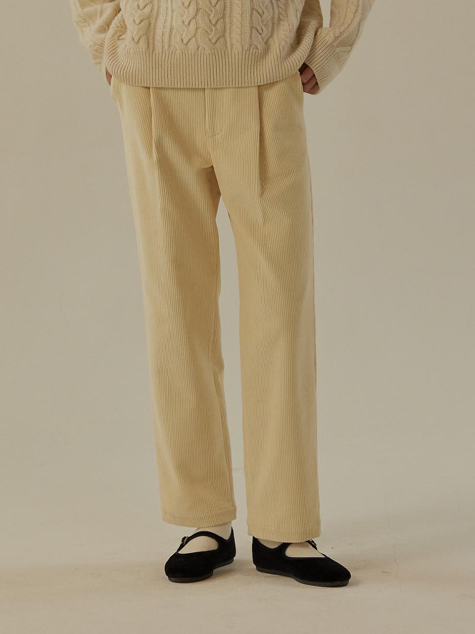 MangoManyPlease CORDUROY PINTUCK PANTS (2colors)