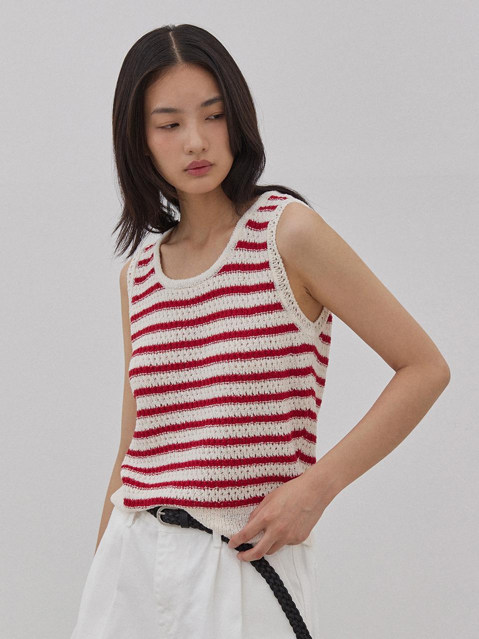 MangoManyPlease MARINE STRIPE KNIT SLEEVELESS (3colors)