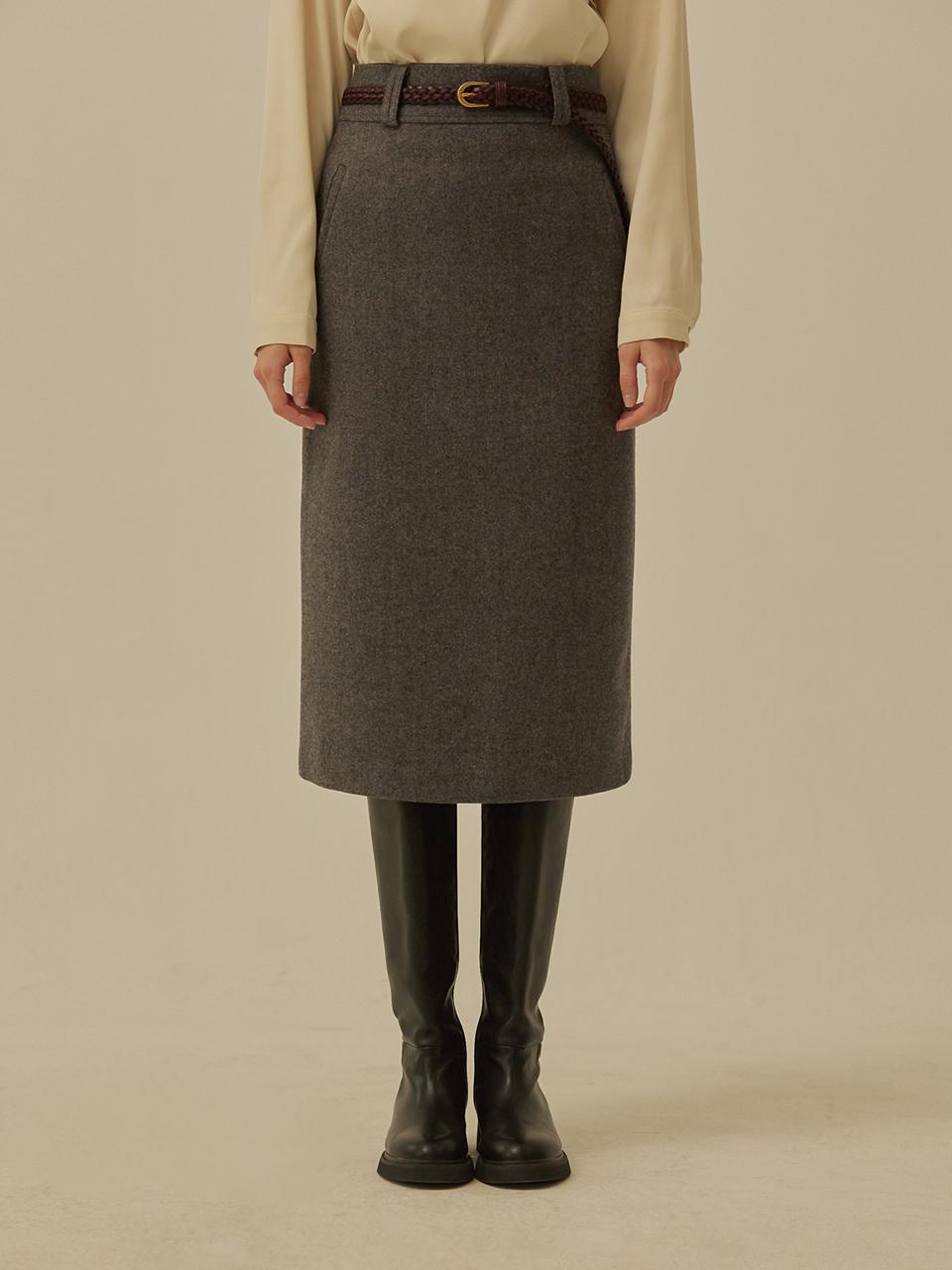 MangoManyPlease MONTA WOOL H-LINE SKIRT (2colors)