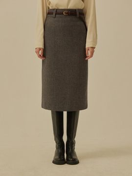 MangoManyPlease MONTA WOOL H-LINE SKIRT (2colors)
