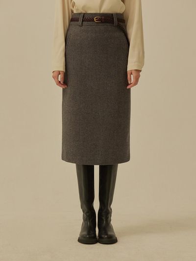 MangoManyPlease MONTA WOOL H-LINE SKIRT (2colors)