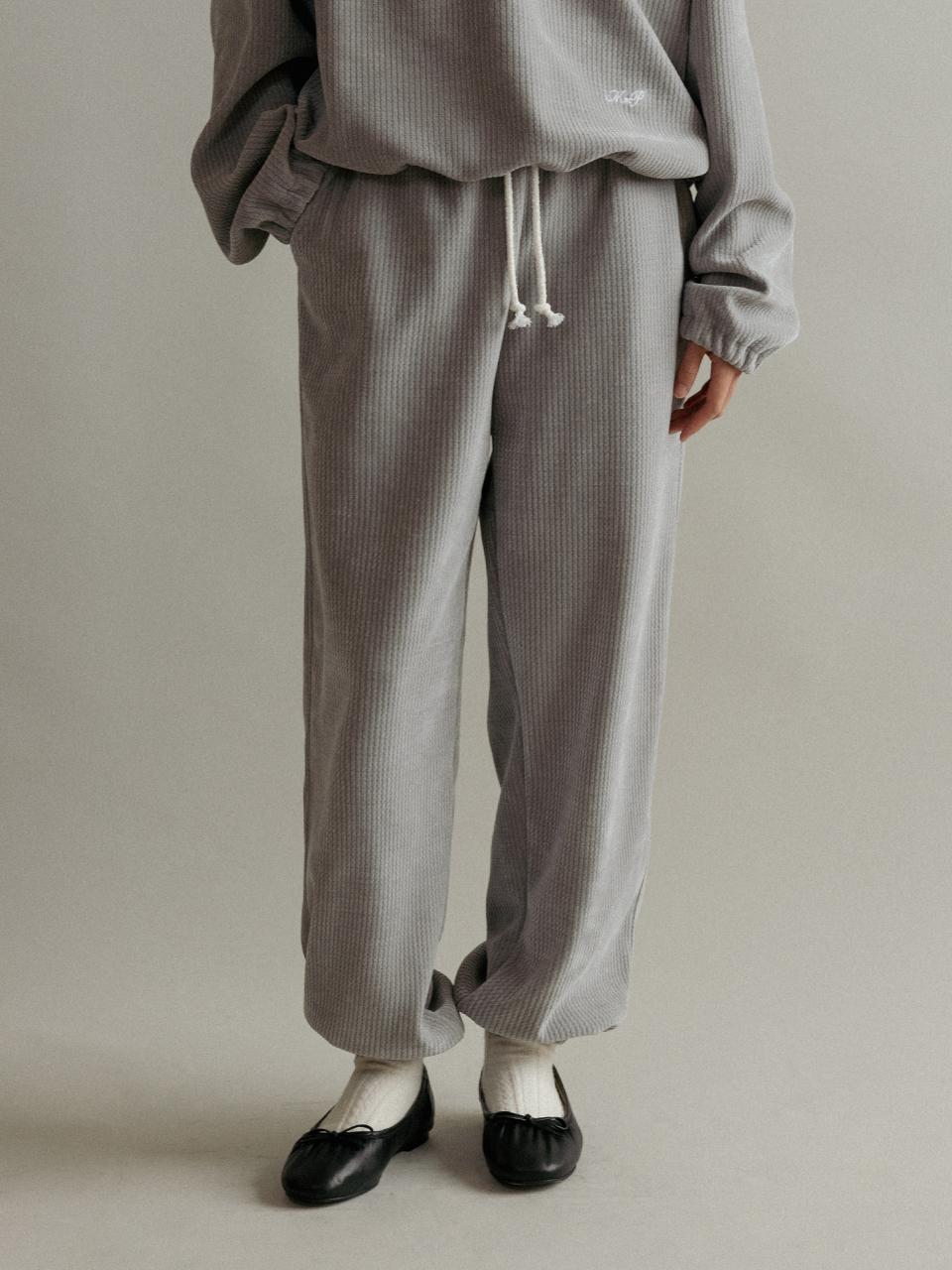 MangoManyPlease Ribbed Relaxed Fit Elastic Waist Jogger Pants