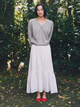 MangoManyPlease RYLE SHIRRING SKIRT [beige]