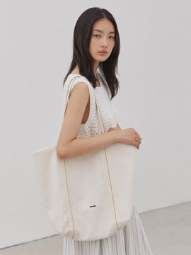 MangoManyPlease STITCH CANVAS BAG (L)