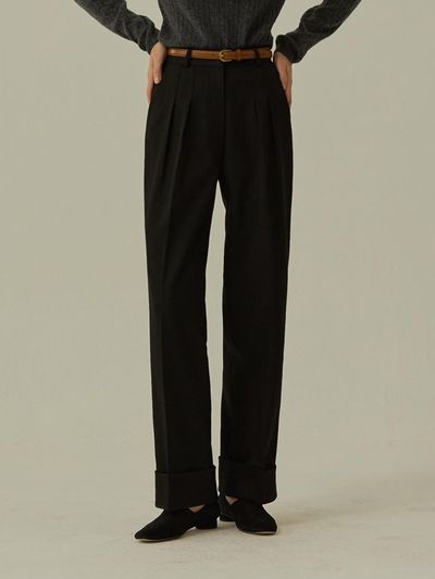 MangoManyPlease TUCK WIDE SLACKS (2colors)