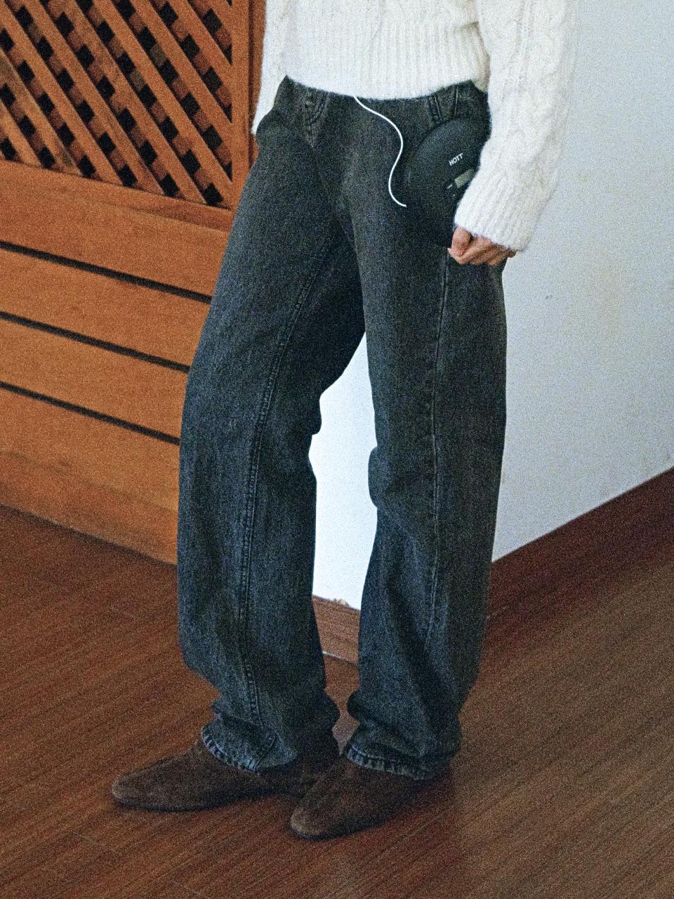 MangoManyPlease Vintage Gradient Semi-Wide Fit Jeans [Dark Blue]