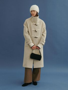 MangoManyPlease Wool Herringbone High-Neck Duffle Coat
