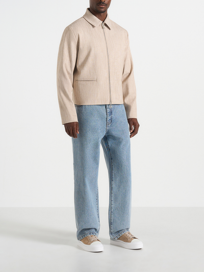 Manière De Voir Manière De Voir Amir Boxy Hatched Harrington Jacket