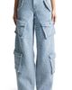 Manière De Voir Manière De Voir Anne High Waisted Boucle Denim Cargo Pants - 1