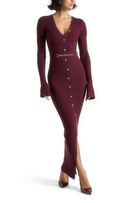 Manière De Voir Manière De Voir Assia Long Sleeve Knitted Midaxi Dress With Belt