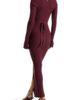 Manière De Voir Manière De Voir Assia Long Sleeve Knitted Midaxi Dress With Belt - 2