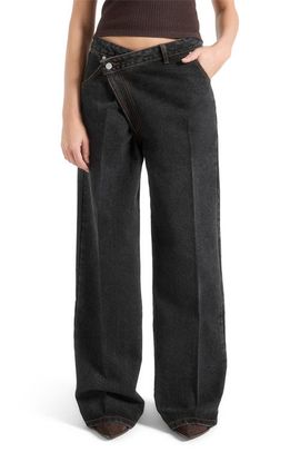 Manière De Voir Manière De Voir Astrid Wrapover Denim Wide Leg Jeans