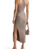 Manière De Voir Manière De Voir Belina Halter Neck Knitted Maxi Dress With Chain - 2