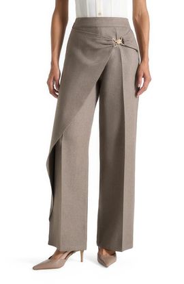 Manière De Voir Manière De Voir Beryl Draped Wrap Trousers With Hardware