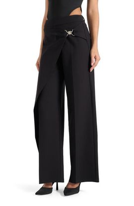Manière De Voir Manière De Voir Beryl Wrap Front Tailored Trousers With Hardware Detail