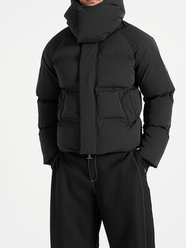 Manière De Voir Manière De Voir Bradley Unisex Cropped Raglan Wrap Neck Puffer Jacket