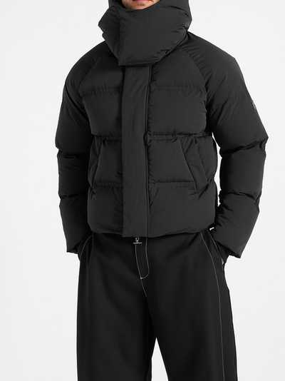 Manière De Voir Manière De Voir Bradley Unisex Cropped Raglan Wrap Neck Puffer Jacket