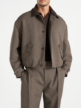 Manière De Voir Manière De Voir Cameron Unisex Oversized Textured Tailored Bomber Jacket