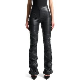 Manière De Voir Manière De Voir Caroline Tacked Leather Flared Trousers