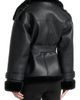 Manière De Voir Manière De Voir Charlene Leather and Plush Wrap Belted Jacket - 3