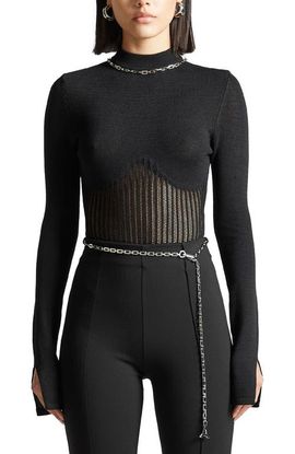 Manière De Voir Manière De Voir Contour Knit Bodysuit with Chain