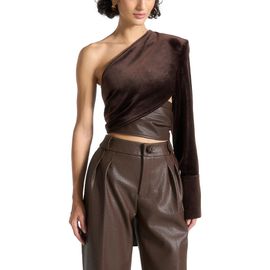 Manière De Voir Manière De Voir Coralie One Sleeve Velour Wrap Top