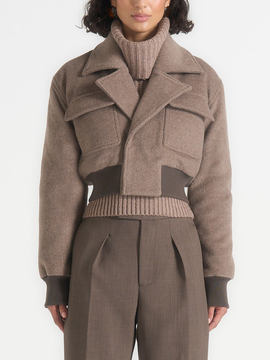 Manière De Voir Manière De Voir Cosette Wool Lapel Bomber Jacket