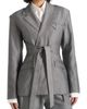 Manière De Voir Manière De Voir Delphine Pinstripe Wrap Tie Blazer - 1