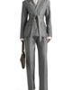 Manière De Voir Manière De Voir Delphine Pinstripe Wrap Tie Blazer - 4
