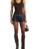 Manière De Voir Manière De Voir Elina Denim Mini Shorts With Chain - 4