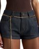 Manière De Voir Manière De Voir Elina Denim Mini Shorts With Chain - 5