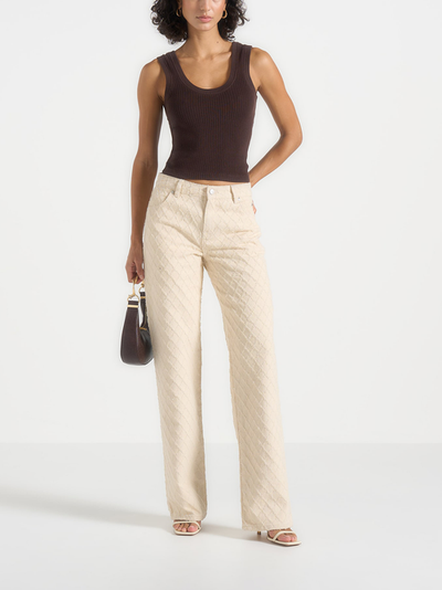 Manière De Voir Manière De Voir Elyssa Diamond Stitch Straight Leg Jeans
