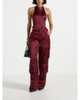 Manière De Voir Manière De Voir Emilie High Rise Satin Cargo Trousers - 1