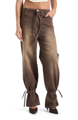 Manière De Voir Manière De Voir Faye Relaxed Wide Leg Jeans With Tie Waist