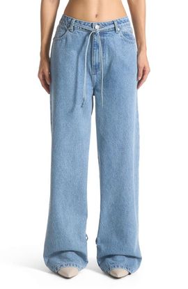 Manière De Voir Manière De Voir Faye Wide Mid Rise Jeans with Tie Waist