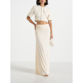 Manière De Voir Manière De Voir Fiona Satin Fan Pleat Maxi Skirt