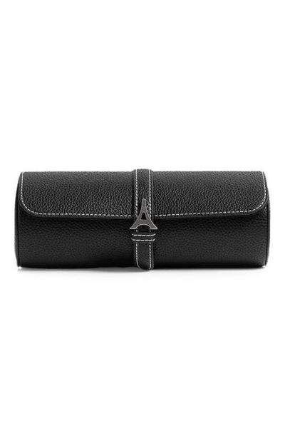 Manière De Voir Manière De Voir Fred Pebbled Leather Contrast Stitch Watch Roll