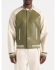 Manière De Voir Manière De Voir Guy Contrast Leather Bomber Jacket - 1