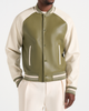 Manière De Voir Manière De Voir Guy Contrast Leather Bomber Jacket - 5