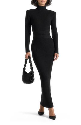 Manière De Voir Manière De Voir Hana Wide Shoulder Knit Dress With Waist Tie