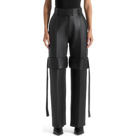 Manière De Voir Manière De Voir Isabelle Leather Belted Strap Detail Trousers